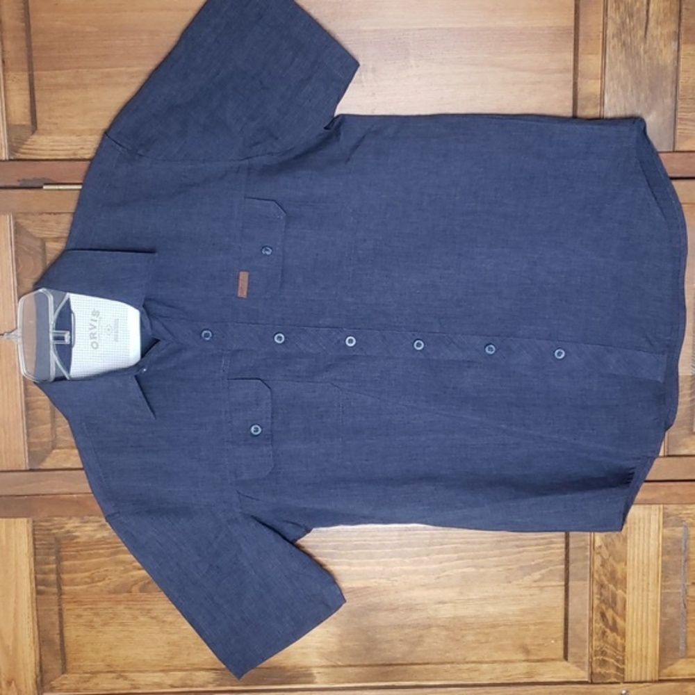 Orvis Men's Short Sleeve Tech Hiking Hybrid Shirt Sz M